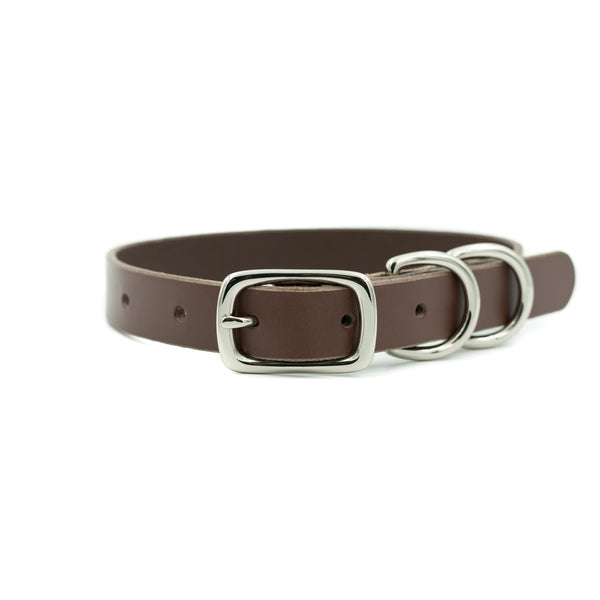 Leather Works MN Dog Collar in Chocolate Brown