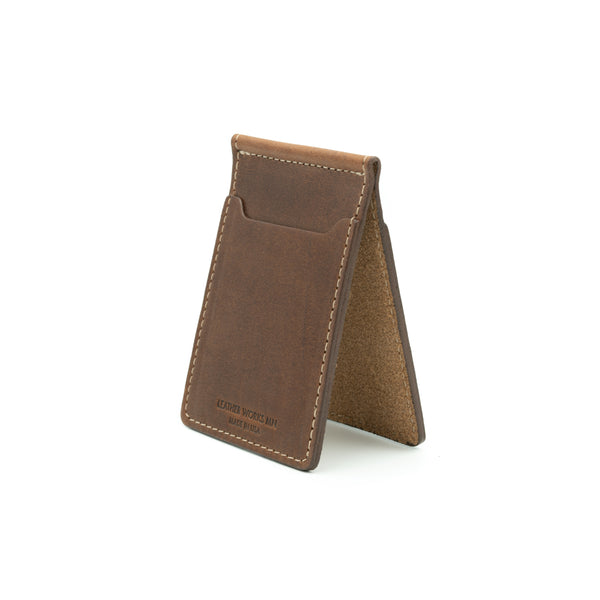 Money Clip Wallet - Coral Black – Leather Works Minnesota