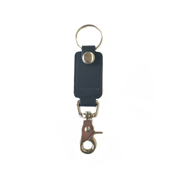 1820 Bag Co. Leather Fob Keychain, Belt Clip Key Holder Black