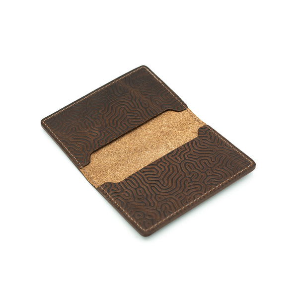 Leather Works MN Business Card Holder in Mahogany Coral