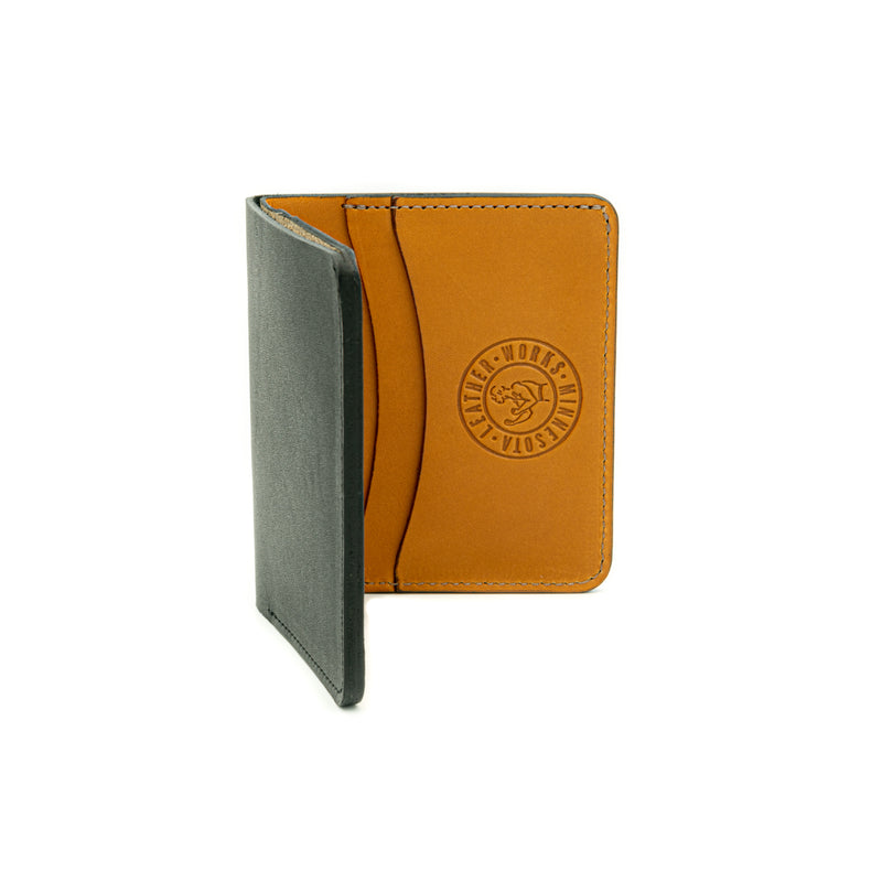 Leather Works MN Capital Wallet in Black & Tan