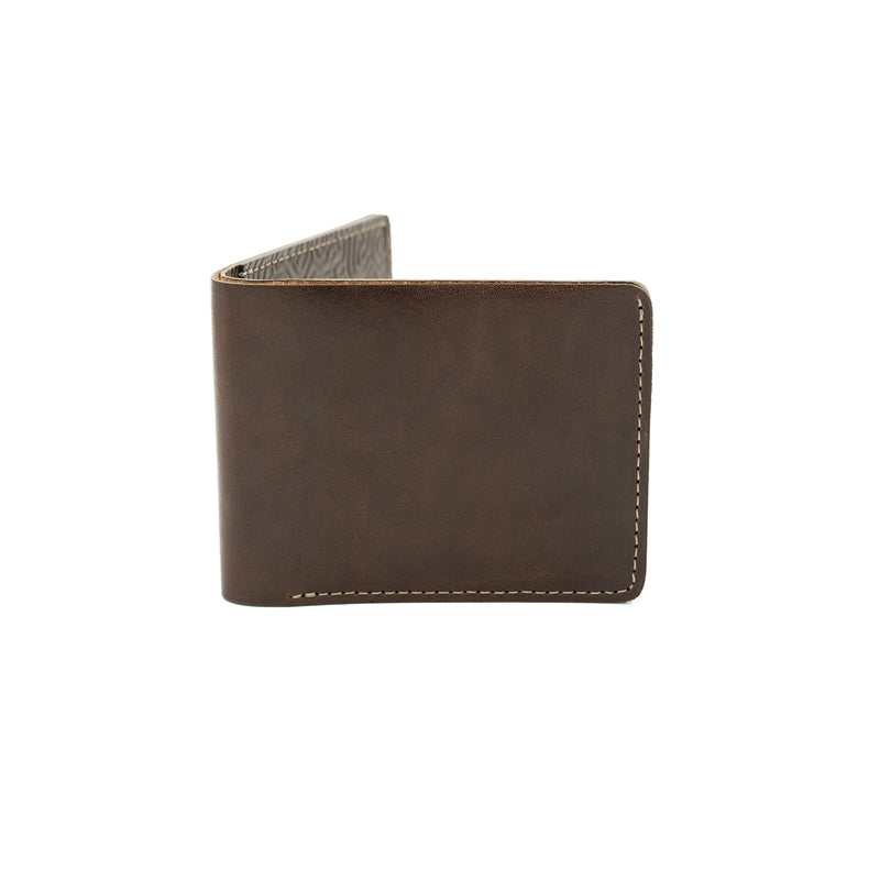 Leather Works MN Dad's Billfold in Coral Mahogany