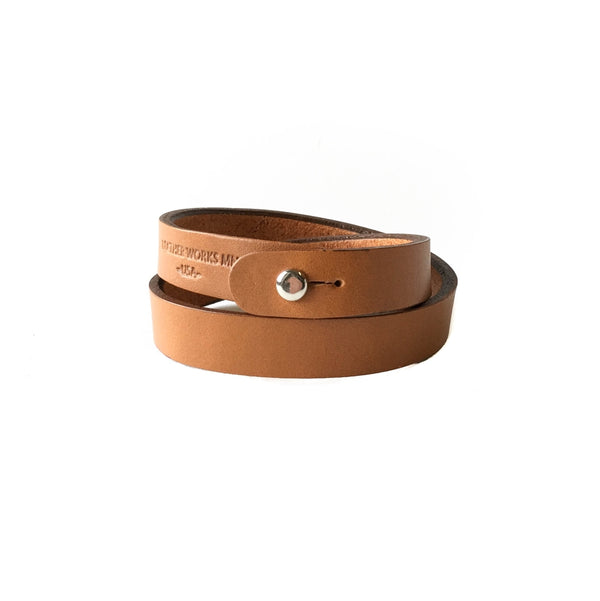 Leather Works MN Double Wrap Cuff in London Tan