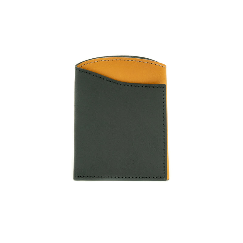 Leather Works MN Front Pocket Flap Wallet in Black & Tan