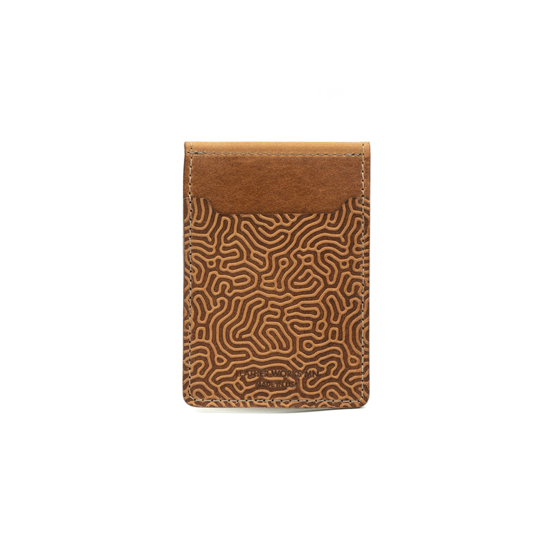 Leather Works MN Money Clip Wallet in Coral Saddle Tan