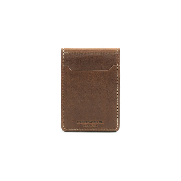 Leather Works MN Money Clip Wallet in Mahogany