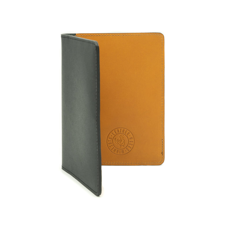 Leather Works MN Navigator Note Wallet in Black & Tan