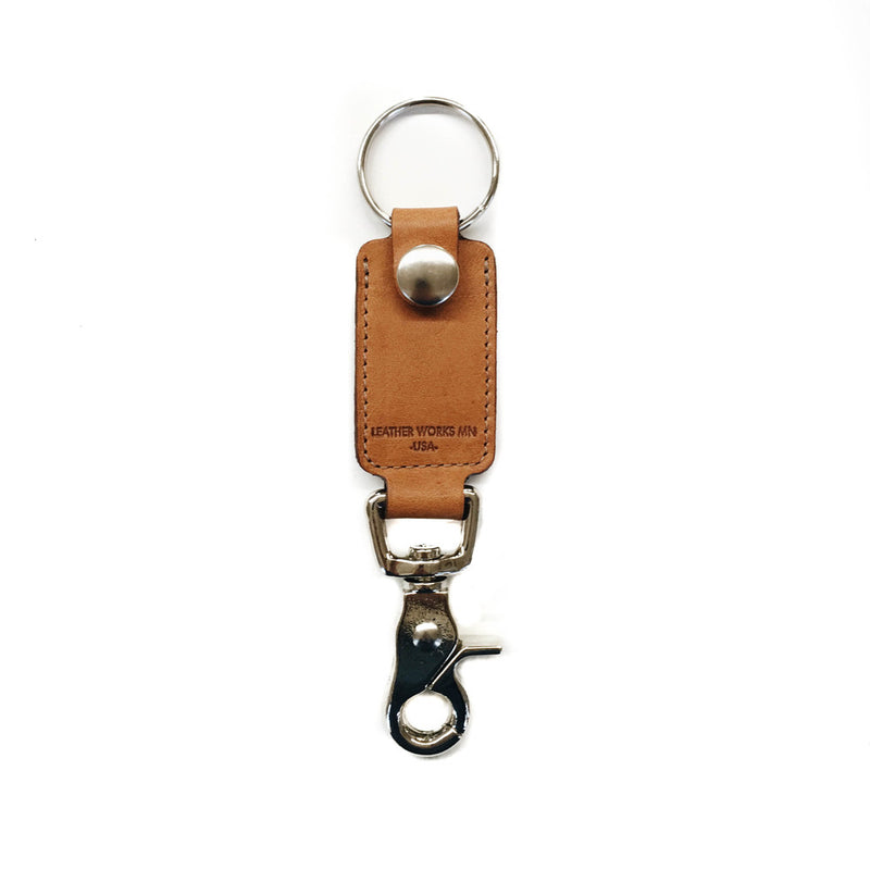 Leather Works MN Rein Clip Key Fob in London Tan