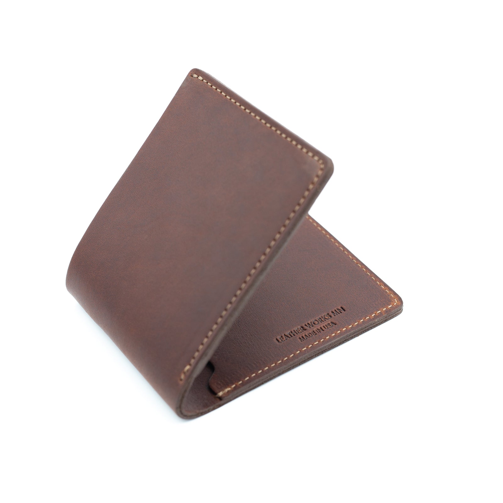 Dad's Billfold - Mahogany – Leather Works Minnesota